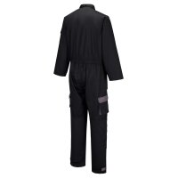 Portwest TX15 Arbeitsoverall Schwarz mit 14 Taschen Verdeckter Reißverschluss 2X