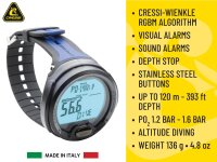 Cressi since 1946 - Leonardo Diving Computer - Air/Nitrox/Depth Gauge Mode - Bla