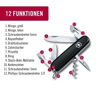 Victorinox Multi Tool Spartan schwarz 12 Funktionen Taschenmesser Klinge dem Sie