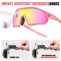 X-TIGER Sportbrille Fahrradbrille UV400 mit 5 Wechselgläser TR90 Rahmen Herren D