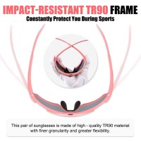 X-TIGER Sportbrille Fahrradbrille UV400 mit 5 Wechselgläser TR90 Rahmen Herren D