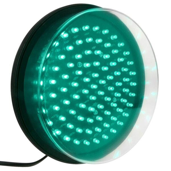 PrimeMatik LED Ampel Ersatz Grün Frontoptik IP65 Wasserdicht 220V AC 90mm Tiefe.