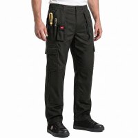 Lee Cooper Herren Arbeitshose Cargo Schwarz mit robusten Kniepolstertaschen W42.