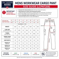 Lee Cooper Herren Arbeitshose Cargo Schwarz mit robusten Kniepolstertaschen W42.