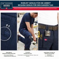 Lee Cooper Herren Arbeitshose Cargo Schwarz mit robusten Kniepolstertaschen W42.