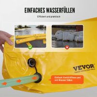 VEVOR Hochwasser Schutzbarrieren 4x wassergefüllt stark PVC 1220x250x170 mm gelb