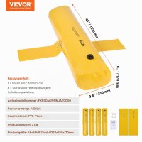 VEVOR Hochwasser Schutzbarrieren 4x wassergefüllt stark PVC 1220x250x170 mm gelb