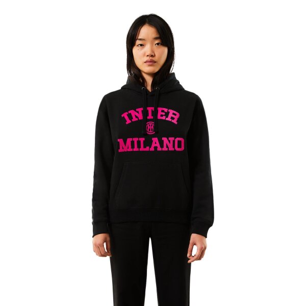 Inter FC Internazionale Milano Damen Kapuzenpullover College Stil Hoodie Nero M.