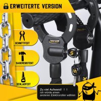 AMZLOCK E Scooter Schloss mit Silikonschutz 8mm gehärtete Kette Gelb 75cm Länge.