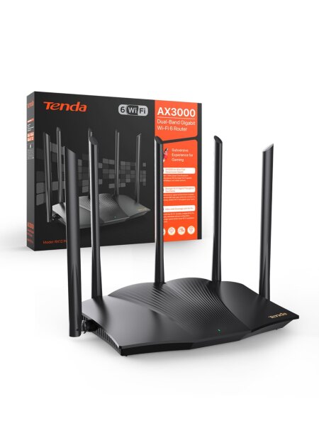 Tenda RX12 Pro Wi-Fi 6 WLAN Router(AX3000 Dualband 5GHz: 2402Mbps+2,4 GHz: 574Mb