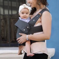 Ergonomische Marsupi Babytrage aus atmungsaktivem Baumwoll-Leinen Gewebe Grau 15