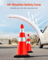 VEVOR Sicherheitskegel, 75 x 37 x 37 cm Verkehrskegel, orangefarbene PVC-Baukege
