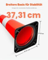 VEVOR Sicherheitskegel, 75 x 37 x 37 cm Verkehrskegel, orangefarbene PVC-Baukege