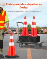 VEVOR Sicherheitskegel, 75 x 37 x 37 cm Verkehrskegel, orangefarbene PVC-Baukege