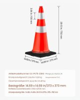 VEVOR Sicherheitskegel, 75 x 37 x 37 cm Verkehrskegel, orangefarbene PVC-Baukege