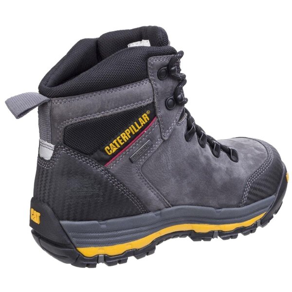 CAT Workwear Herren Sicherheitsschuh Grau Vollnarbenleder Rutschfeste Gum Gr. 44