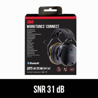 3M WorkTunes Connect Kapselgehörschutz mit Bluetooth Mikrofon schw Einheitsgröße
