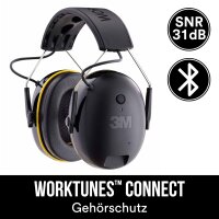 3M WorkTunes Connect Kapselgehörschutz mit Bluetooth Mikrofon schw Einheitsgröße