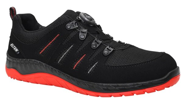 ELTEN Maddox BOA Unisex Sicherheitshalbschuhe schwarz-rot S3 SRC mit Dreh Gr. 41
