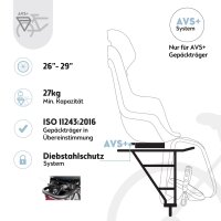 Bobike Go Maxi AVS+ Fahrrad-Kindersitz hinten AVS+ System Citybikes E-Bikes Schw