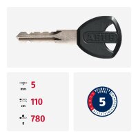 ABUS Kettenschloss Steel-O-Chain 5805K robustes Stahl Fahrradschloss 110 cm lang