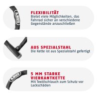 ABUS Kettenschloss Steel-O-Chain 5805K robustes Stahl Fahrradschloss 110 cm lang