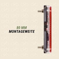 Prophete LED Fahrradrücklicht mit Bremslicht Standlicht Gepäckträgermontage Rot.