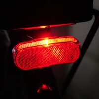Prophete LED Fahrradrücklicht mit Bremslicht Standlicht Gepäckträgermontage Rot.
