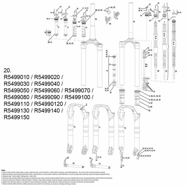RockShox Spiralfeder Abstandshalter/Spacer Kit Dart 2/3, XC28 120 mm Firm Blau